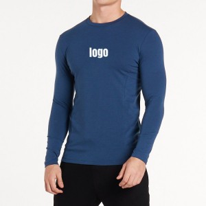 Factory Price OEM Lightweight Sportswear Custom Logo Compression Long Sleeve Plain Gym T Shirts For Men