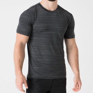 Factory wholesale Sports Fitness Pants - Wholesale OEM Spandex Muscle Gym Shorts Sleeve Men Slim Fit Polyester Custom T Shirt Printing – AIKA