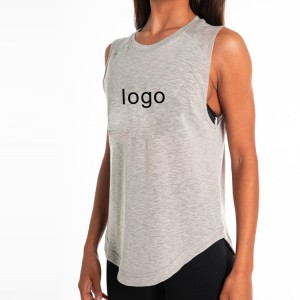 Wholesale Breathable Curve Bottom Custom Logo Blank Workout Sports Tank Top For Women