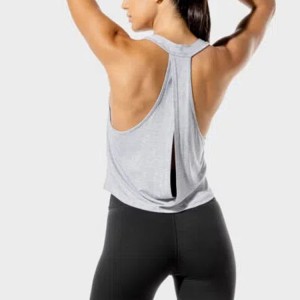 Wholesale Wrap Open Back Custom Printing Crop Gym Fitness Blank Tank Top For Women