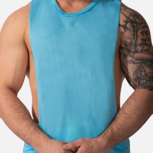 High Quality 95%Cotton 5%Spandex Deep Armhole Custom Plain Men Gym Tank Top