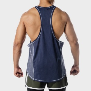 OEM Lightweight Quick Dry Mesh Back Stringer Custom Logo Printing Men Gym Tank Tops