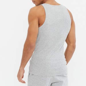 Wholesale Scoop Neckline Muscle Blank Workout Ribbed Tank Top Custom Printed For Men
