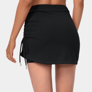 Custom High Quality Polyester Women Golf Skort Side Drawstring Plain Tennis Skirts