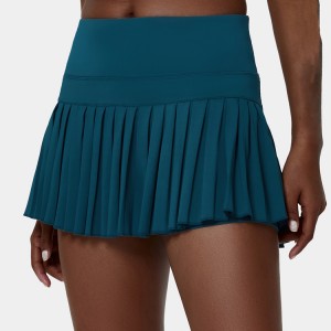 Wholesale Custom Logo High Waist Side Pocket Pleated Tennis Skirts With Lining
