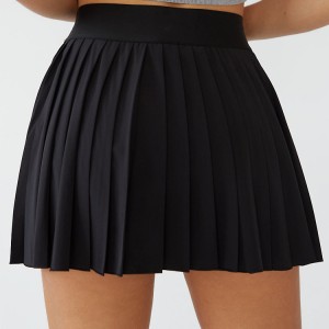Wholesale High Waist OEM Ladies Tennis Skorts Women Sports Gym Wear Custom Pleated Elastic Tennis Skirts