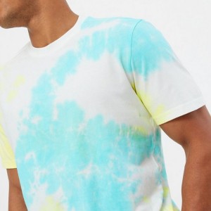 Wholesale Short Sleeves Workout 100 Cotton Tie Dye Gym T Shirts Custom Printing For Men