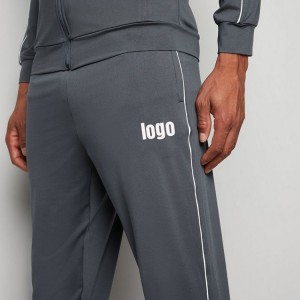 High quality Custom Logo Polyester Spandex Slim Fit Full Zipper Plain Training Tracksuits For Men