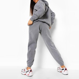 High Quality Heavy Weight 100%Cotton Workout Tracksuit Women Custom Sweatsuit
