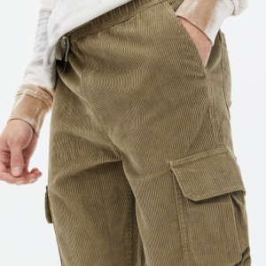 New Trendy Winter Drawstring Waist Velvet Workout Cargo Pants For Men Streetwear
