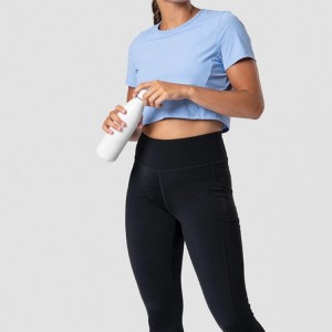 Custom Logo OEM High Quality Short Sleeve Workout Plain Crop T shirts For Women