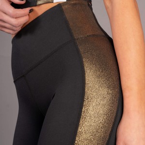 Wholesale Workout Contrast Gold Tights High Waist Gym Yoga Legging Pants For Women