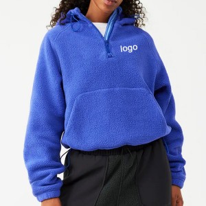 Factory Cheap Hot Yoga Sets Women - 100%Polyester Fleece Quarter Zipper Embroidery Logo Women Plain Pullover Hoodies – AIKA
