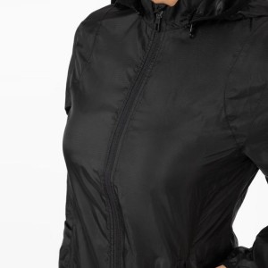 Lightweight 100% Nylon Windproof Outdoor Running Windbreaker Jacket For Women
