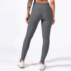 OEM Yoga Wear Tights Gym Fitness Sports High Waist Workout Ribbed Leggings Pants For Women