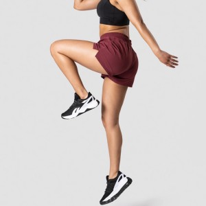 Custom Workout Sports Wear 4 Way Stretchy Wholesale Women’s Zipper Pocket 2 in 1 Athletic Gym Shorts