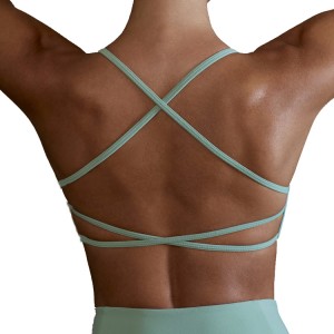 High Quality Sweat Wicking Sexy Back Cross Strap Workout Fitness Push Up Yoga Bra For Women