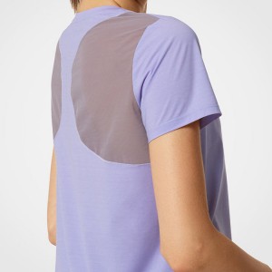 High Quality Quick Dry Polyester Mesh Panel Gym Sports Women T Shirts Custom Printing