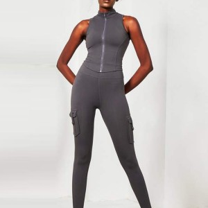 Best Sale Custom Logo Women Fitness Plain Full Zip Up Blank Gym Tank Tops