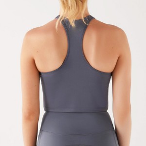 Yoga Tank Top Custom High Stretch V Neck Crop Fitness Wear For Women