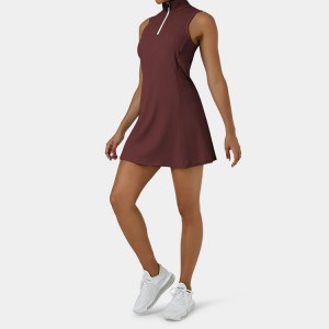High Quality Tennis Wear Customized Half Zip Golf Skirts Tennis Dress For Women