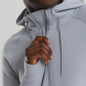 Heavy Weight Custom High Neck Workout Sports Slim Fit Men Gym Hoodies With Thumb Hole
