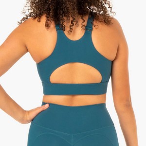 New Trendy Custom Back Key Hole High Impact Adjustable Strips Yoga Sports Bra For Women
