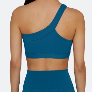 Wholesale Sexy Design High Stretch Custom Push Up One Shoulder Women Yoga Sports Bra
