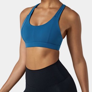 Ladies Four Way Stretch Nylon Custom Logo Y-Back Strap Yoga Sports Bra For Women