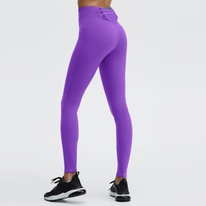 Stretchable High Waist Pocket Yoga Pants No Front Seam Gym Tights Leggings For Women