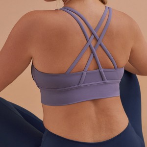 New Fashion Ladies Strappy Back Sports Running Push Up Fitness Yoga Bra For Women