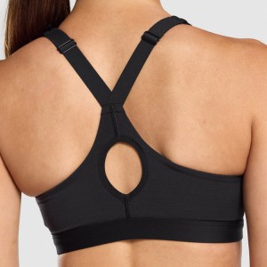 Custom Professional Gym Push Up Adjustable Straps Front Zipper Yoga Sports Bra For Women