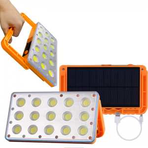 LED Solar Portable Emergency lamp For Camping Handhold Spot Light for Night Fishing with USB charging
