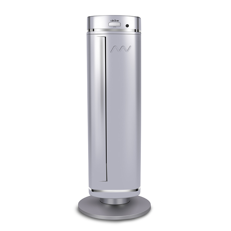 Hepa Floor Air Purifier tower shape slim boby silver white