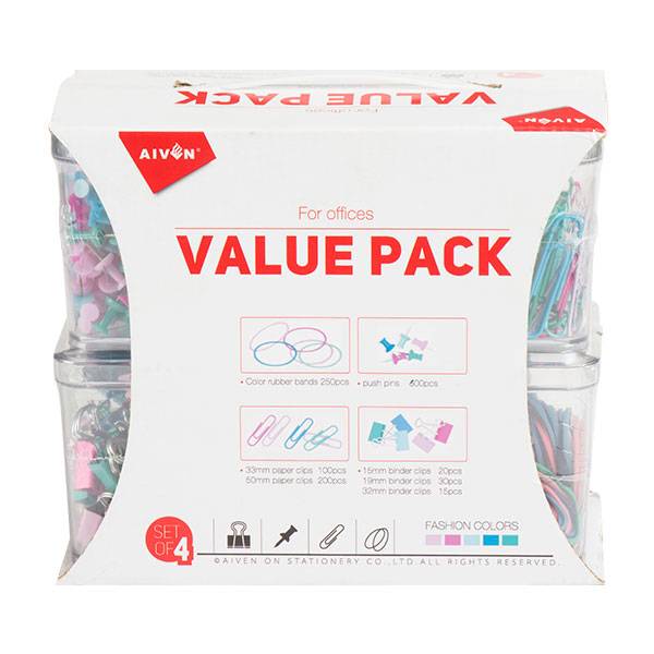 Wholesale Dealers of Binder Clips Vendor - Portable Combo Pack in Color Box – Aiven
