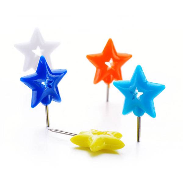 Discount Price Office Desktop Organizers Manufacturer - Plastic Doble Five-pointed Star Push Pins in Blister Card – Aiven