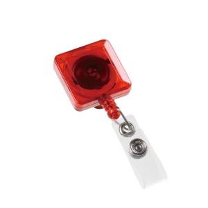 Square Retractable ID Card Reel with PVC Strip