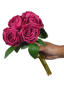 Букет штучних квітів троянди лілії та евкаліпта для весілля та тематичної вечірки в саду - пучок LU3017031