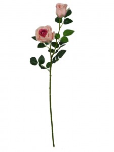 الصين تصنيع زهور الورد الحريرية الاصطناعية ذات الرأسين لتزيين الحفلات المنزلية والزفاف