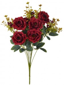 Umělá kytice hedvábných růží pro domácí svatební výzdobu