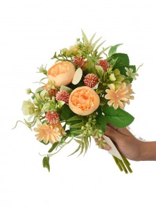 Buket Bunga Sutra Peony Palsu Hiasan Tengah Bunga Mawar Musim Gugur untuk Dekorasi, Karangan Bunga Pernikahan Bunga Musim Gugur untuk Dekorasi Pesta Rumah