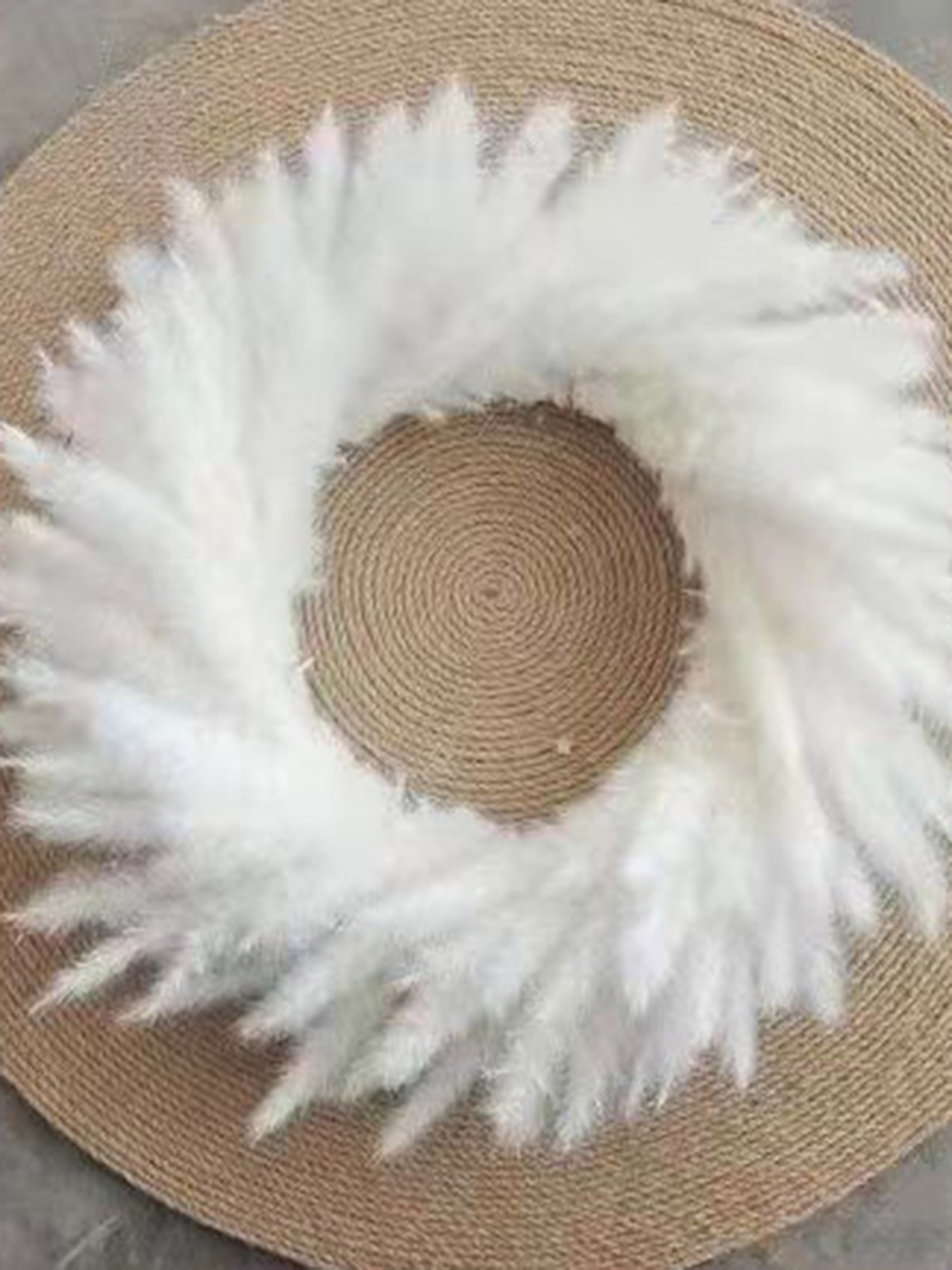 Valkoiset pampaskuivakukat boho-seppele kotijuhliin ja hääseinäkoristeluun - Seppele talvi SH6770040
