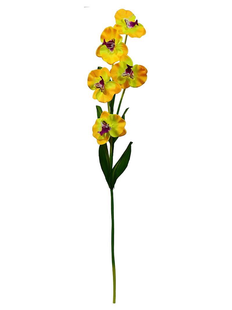 Faux jarné letné kvety orchidey jedna vetva má päť hláv na dekoráciu kuchyne a kancelárie