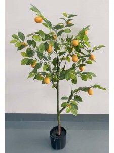 Mesterséges citromfa Topiary Tree dupla golyós hamis citromfa Cserepes növények beltéri kültéri parasztház dekorációhoz Zöld-egyéb fa XY5230075/XY5230076/XY5230077
