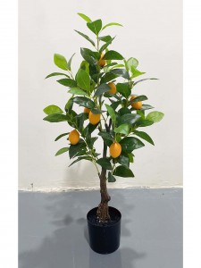 인공 레몬 나무 장식 나무 더블 볼 가짜 레몬 나무 실내 옥외 농가 장식을위한 화분에 심은 식물 녹색-기타 나무 XY5230078/XY5230079/XY5230080
