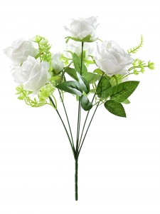 Mawar Beludru Buatan, Bouquet Faux Roses, Silk Rose Flower Realistis Blossom Red Palsu Mawar Imitasi kanggo Dekorasi Omah, Dekorasi Pernikahan, lan Dekorasi Pesta.