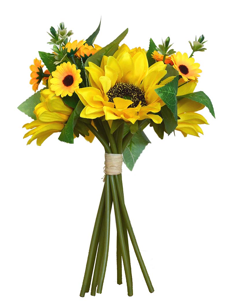 Hot New Products Silk Leaves -  Artificial Sunflower 9 branch 5 heads Fake Sunflowers Realistic Silk Sunflower Bouquet with Stems for Wedding Decor Baby Shower Arrangement Table Centerpieces Outdo...