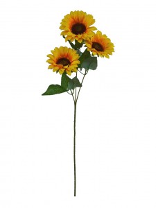 Felanulanuai Fa'afuafua tasi lala sunflowers e tolu ulu mo faaipoipoga ma tusiata teuteu-sunflower spray-NA3017005