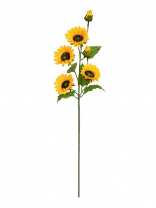 Kënschtlech eng Branche Sonneblummen huet sechs Kapp fir Heem a Büro Dekoratioun-Sonneblume Spray-ZU3017004