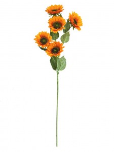Vintage barve, sončnice, umetne rože, dolga stebla, svilene sončnice, veliki šopki, ena veja ima pet cvetnih glav, okras za hišni poročni vrt, zabavo na prostem-sončnice v spreju-ZU3017005